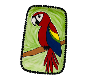Geneva Scarlet Macaw Plate