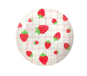 Geneva Strawberry Plaid Plate